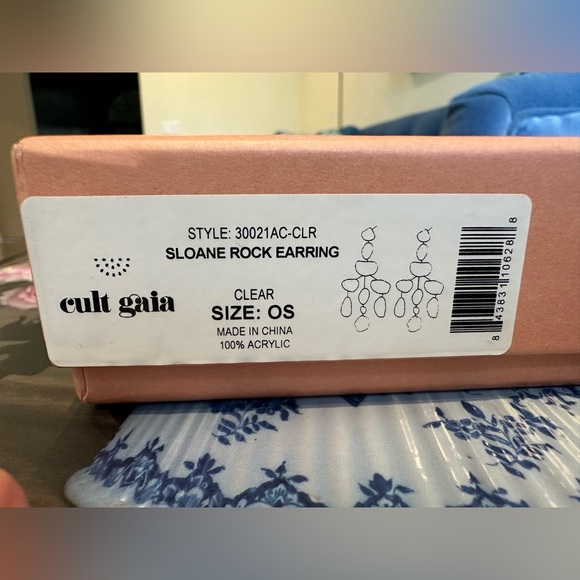 ICONIC Cult Gaia SLOANE ROCK clear dangle earrings *NEVER WORN* - Picture 6 of 7